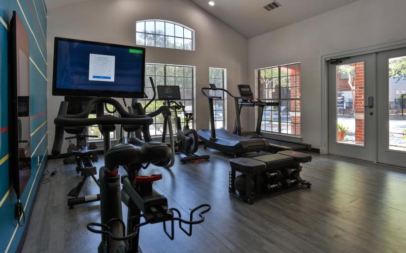 a gym with exercise equipment